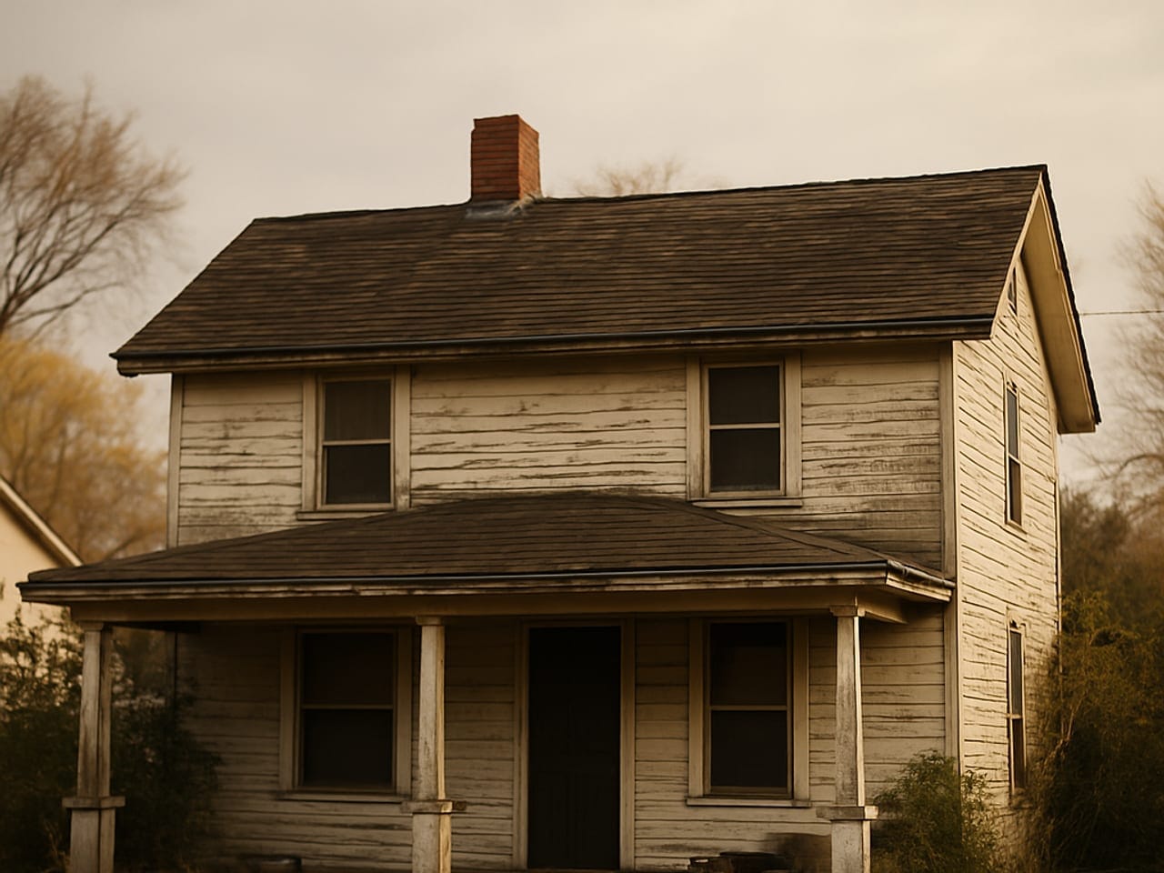 An older Ohio home in need of repairs — exactly the kind of house we buy as-is